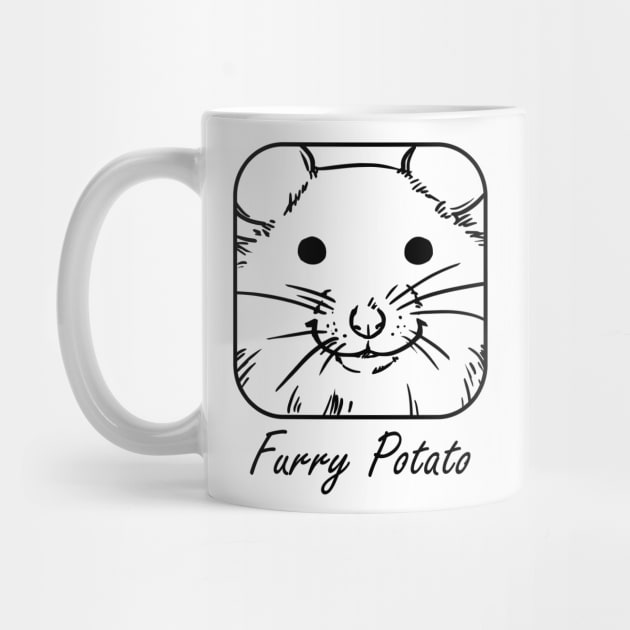 furry potato funny hamster lovers gift by Horisondesignz